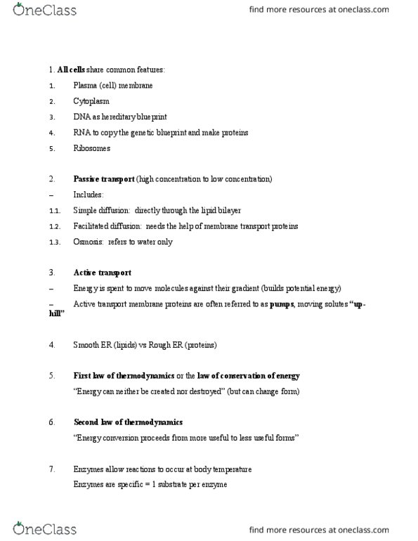 BIO 101 Lecture Notes - Lecture 2: Sodium Chloride, Lysis, Aquaporin thumbnail