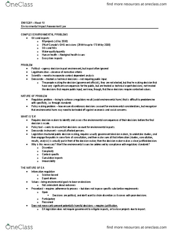 ENVS201 Lecture Notes - Lecture 10: Precautionary Principle, Emera, Naivety thumbnail