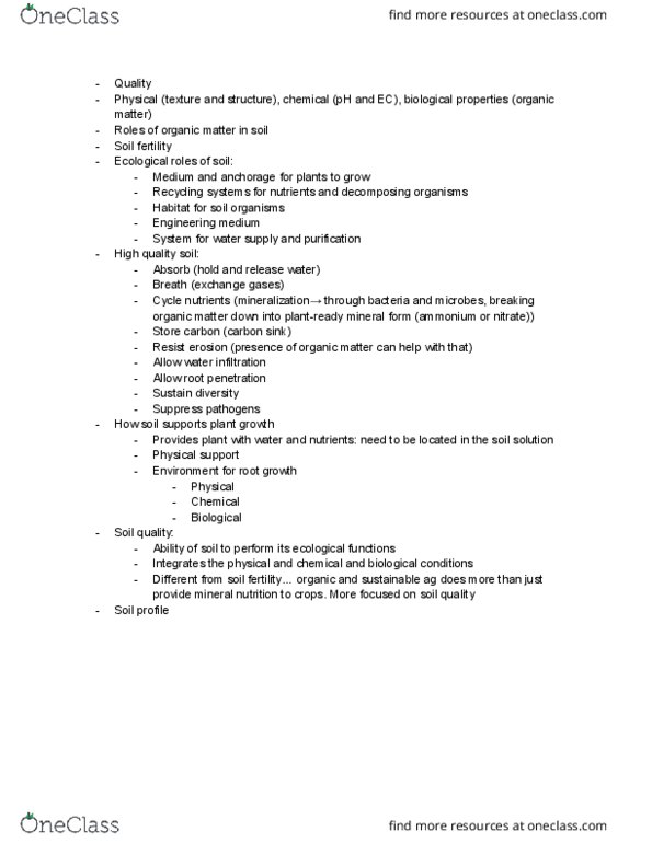 SAFS 421 Lecture Notes - Lecture 13: Field Capacity, Bulk Density, Aeration thumbnail