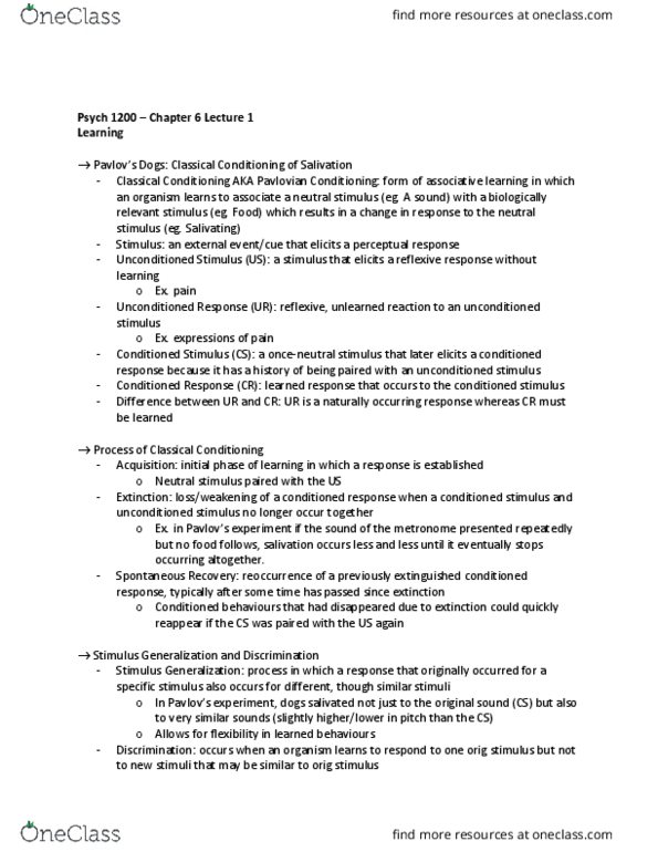 PSYC 1200 Lecture Notes - Lecture 1: Amygdala, Drug Tolerance, Little Albert Experiment thumbnail