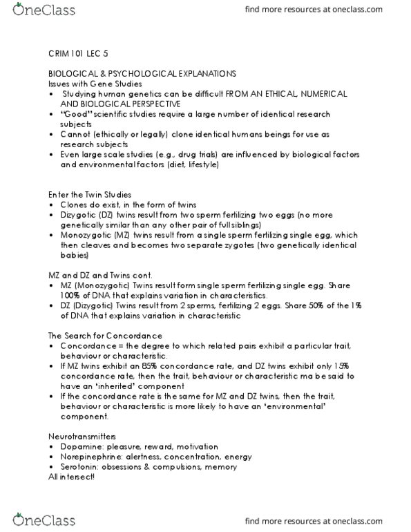 CRIM 101 Lecture Notes - Lecture 5: Impulsivity, Social Learning Theory, Social Cognitive Theory thumbnail