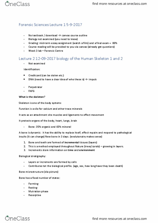 CRIM 356 Lecture Notes - Lecture 1: Lower Gastrointestinal Series, Permanent Teeth, Angiography thumbnail