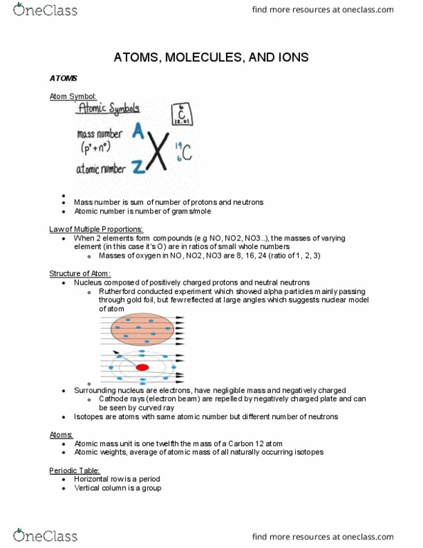 CHEM 17 Chapter Notes - Chapter 2: Left May Languages, Unified Atomic Mass Unit, Metalloid thumbnail