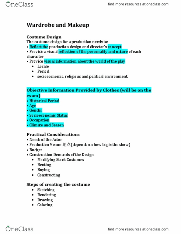 THE 1101 Lecture Notes - Lecture 4: Dry Cleaning thumbnail