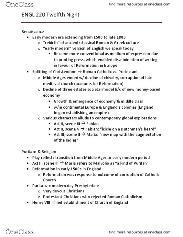 ENGL 220 Lecture Notes - Lecture 2: Petrarchan Sonnet, Geocentric Model, John Donne thumbnail