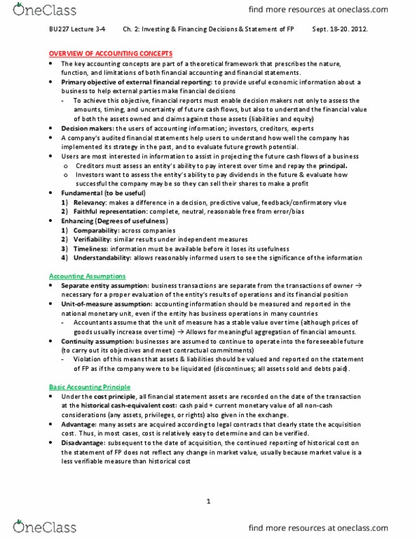 BU127 Chapter 2: 2. Investing & Financing Decisions, and Statement of FP thumbnail