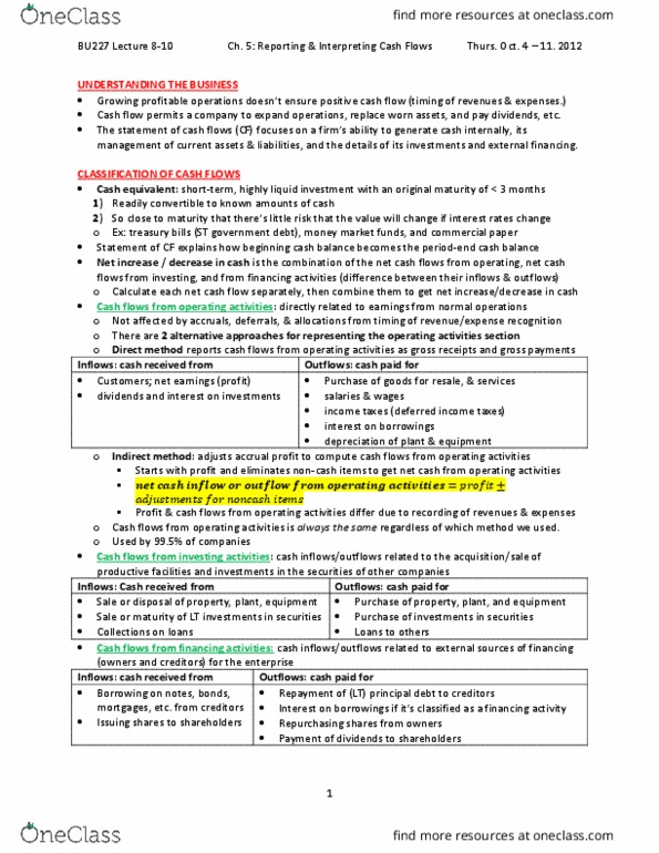 BU127 Chapter Notes - Chapter 5: Capital Structure, International Financial Reporting Standards, Opportunity Cost thumbnail