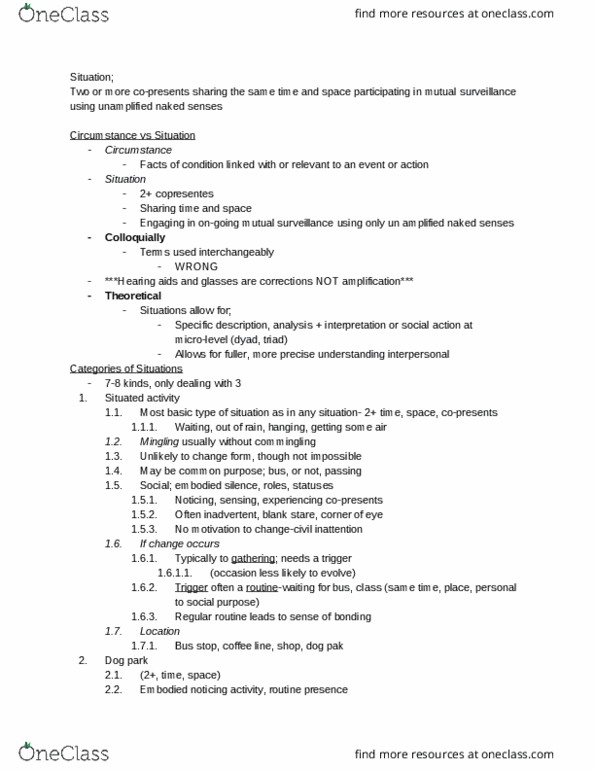 SOCI 2150 Lecture Notes - Lecture 5: Ambling Gait, Standard-Definition Television, Dog Park thumbnail