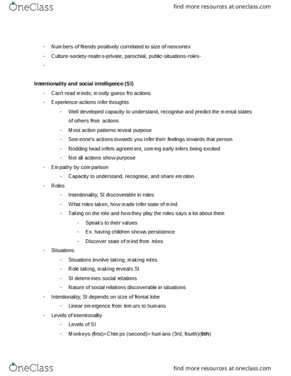 SOCI 2150 Lecture Notes - Lecture 10: Third Order, Educational Toy, Frontal Lobe thumbnail