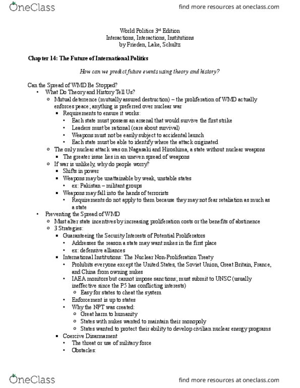 POLS 1301 Chapter Notes - Chapter 14: Supranational Union, World Trade Organization, Bargaining thumbnail