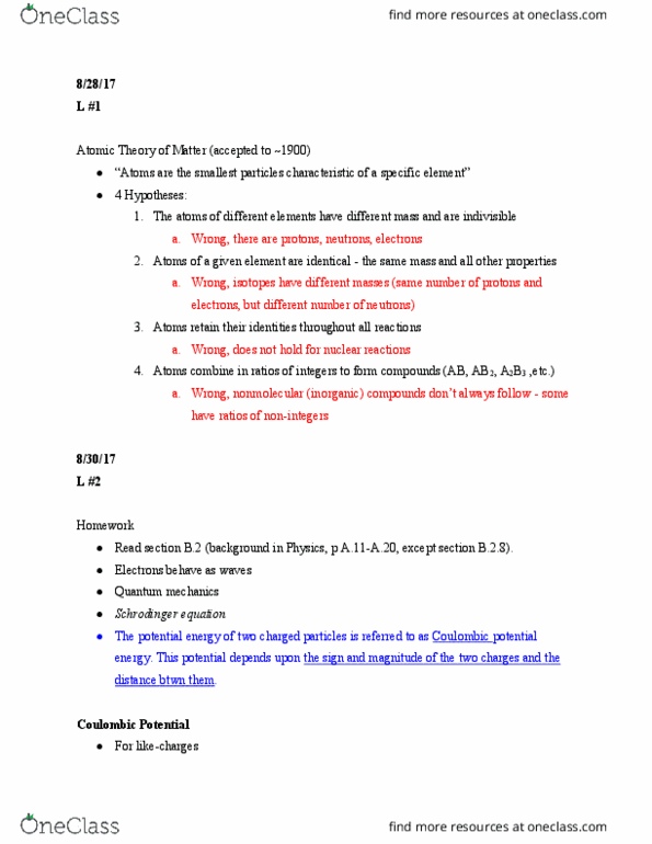 L07 Chem 111A Lecture Notes - Lecture 1: Field Line, Electric Field, Problem Set thumbnail