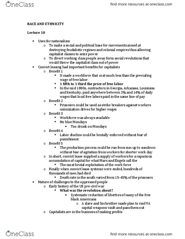 SOCIOL 63 Lecture Notes - Lecture 10: Convict Lease thumbnail