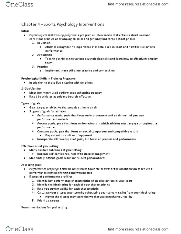 Psychology 2990A/B Chapter Notes - Chapter 4: Autogenic Training, Combat Stress Reaction, Stress Management thumbnail