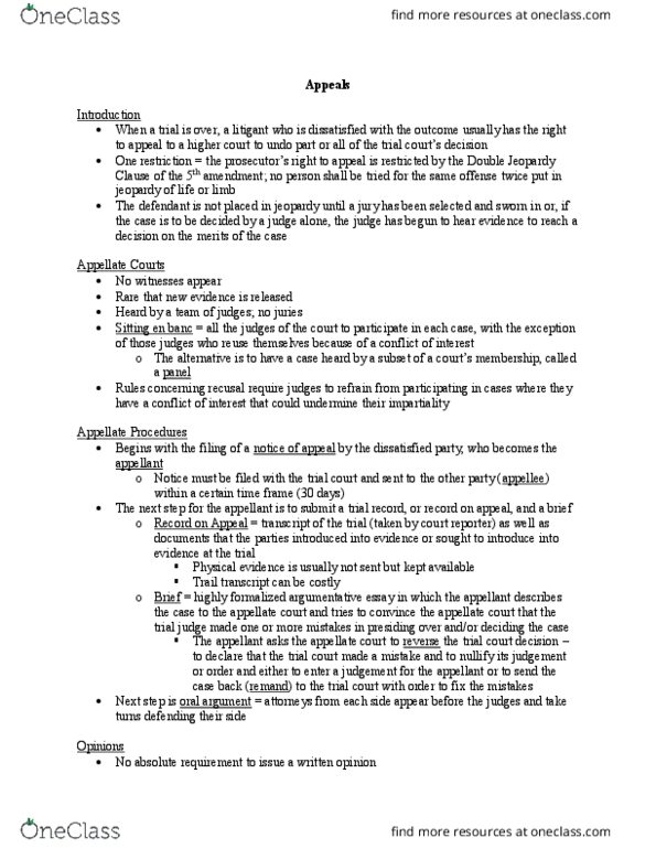 POSC 20403 Chapter Notes - Chapter 5: En Banc, Tongues Untied, Law Clerk thumbnail