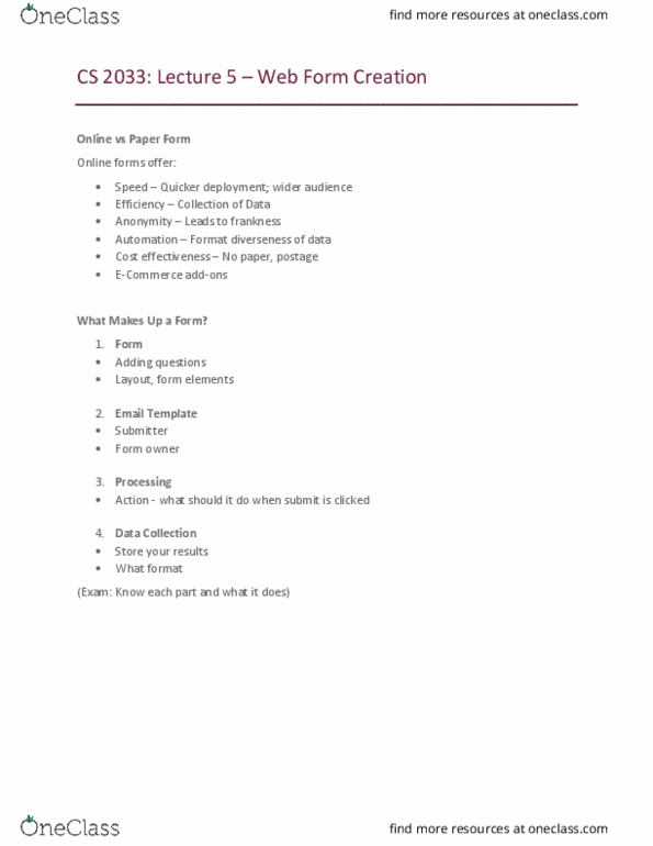 Computer Science 2033A/B Lecture Notes - Lecture 5: Surveymonkey, E-Commerce, Password Strength thumbnail