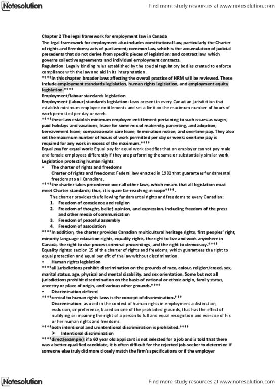 BUS 381 Chapter Notes - Chapter 2: Contract, Equal Protection Clause, Occupational Segregation thumbnail