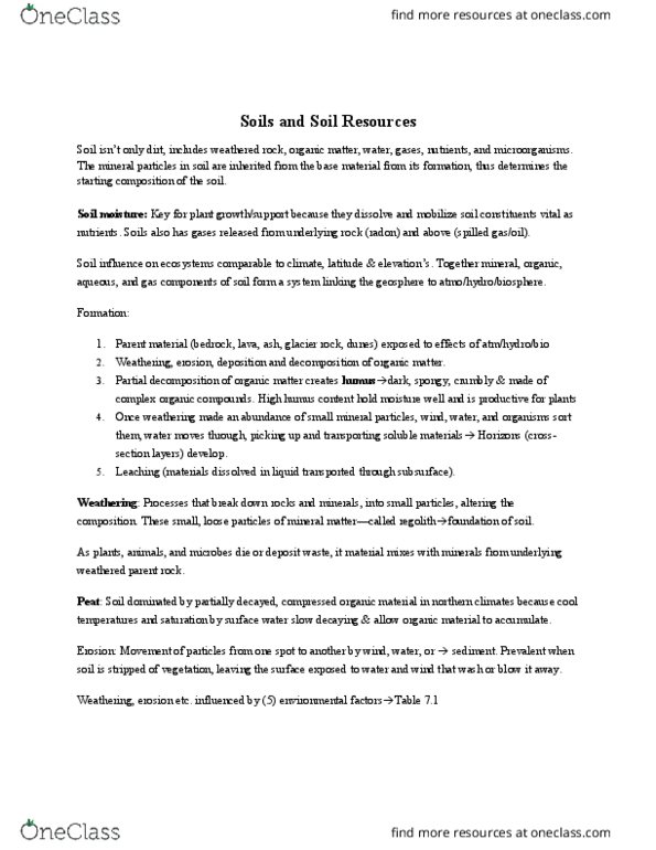 EESA01H3 Chapter Notes - Chapter 7: Soil, Fuel Oil, Humus thumbnail