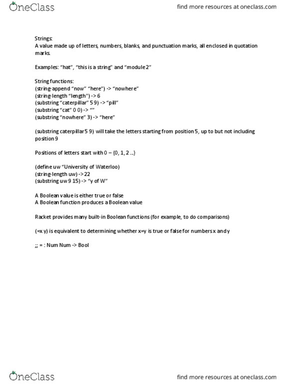 EC120 Lecture Notes - Lecture 2: Substring, Boolean Function thumbnail