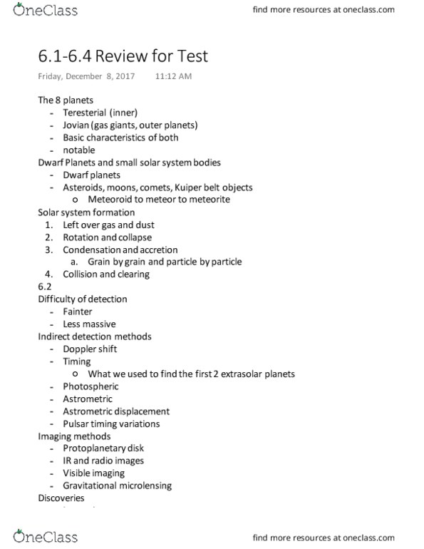 ASTR 103 Lecture Notes - Lecture 34: Small Solar System Body, Gravitational Microlensing, Protoplanetary Disk thumbnail