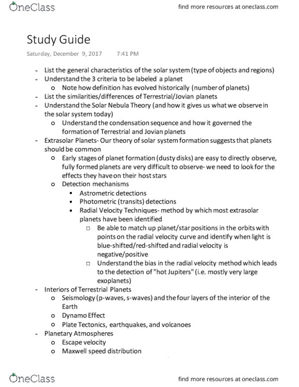 ASTR 103 Lecture Notes - Lecture 35: Formation And Evolution Of The Solar System, Escape Velocity, Plate Tectonics thumbnail