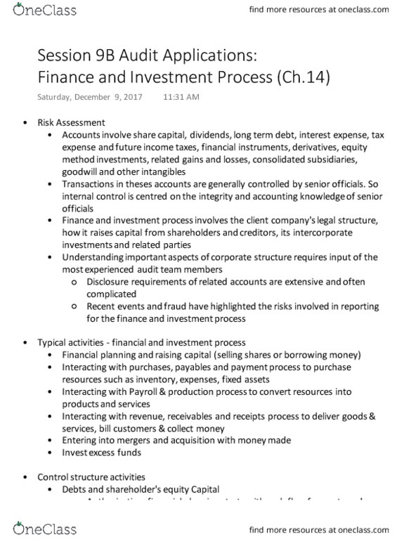 COMMERCE 4AD3 Chapter Notes - Chapter 14: Stock Certificate, Control Flow, Financial Plan thumbnail