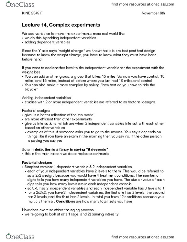 KINE 2049 Lecture Notes - Lecture 14: Dependent And Independent Variables thumbnail