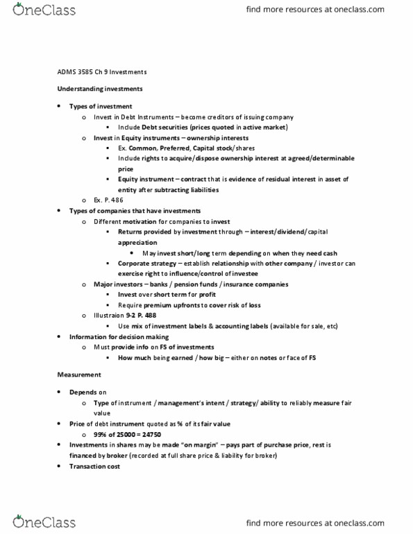 ADMS 3585 Chapter Notes - Chapter 9: Accrued Interest, Stock Trader, Book Value thumbnail