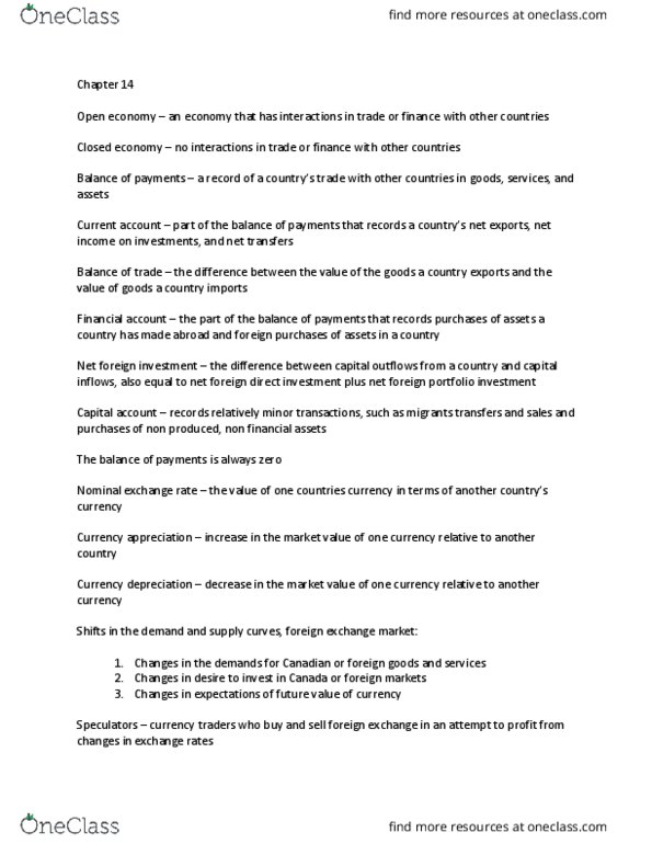 ECON 1100 Lecture Notes - Lecture 10: Foreign Portfolio Investment, Foreign Exchange Market, Currency Appreciation And Depreciation thumbnail