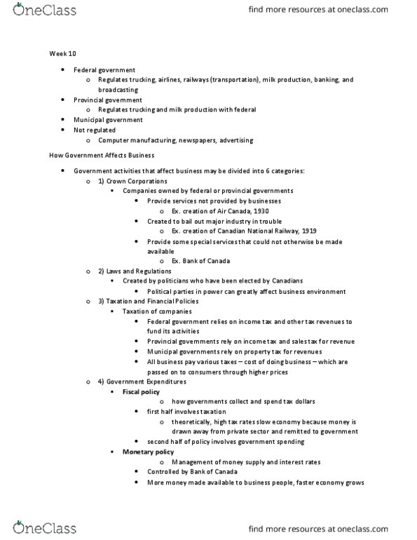 MGM102H5 Lecture Notes - Lecture 10: Canadian National Railway, Fiscal Policy, Monetary Policy thumbnail