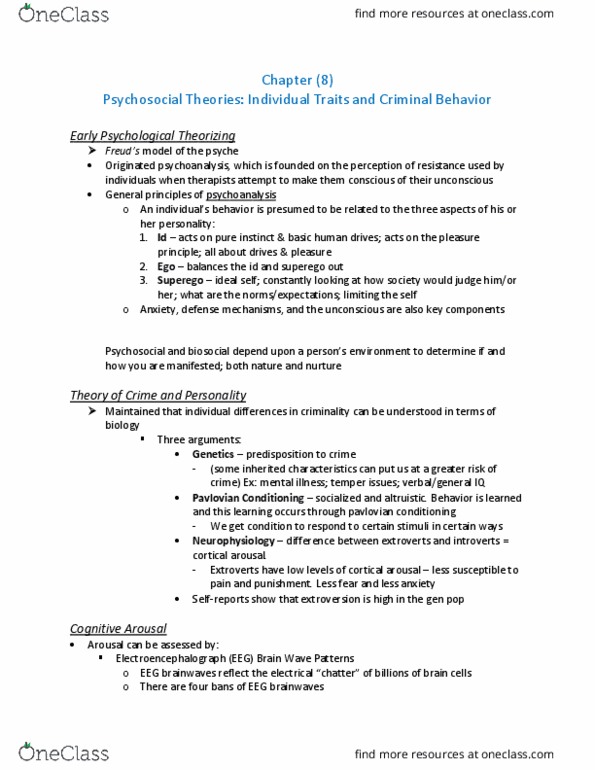 CRMJ 201 Chapter Notes - Chapter 8: Classical Conditioning thumbnail