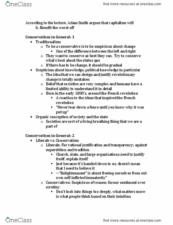 Political Science 1020E Lecture Notes - Lecture 17: French Revolution, Radical Change, Rationality thumbnail