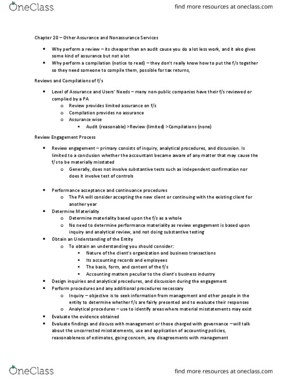 BU477 Lecture Notes - Lecture 30: Analytical Review, Internal Control, Financial Statement thumbnail