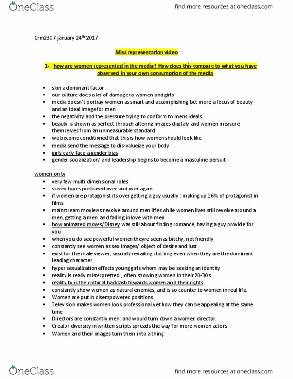 CRM 2307 Lecture 5: Crm2307 january 24th 2017 thumbnail
