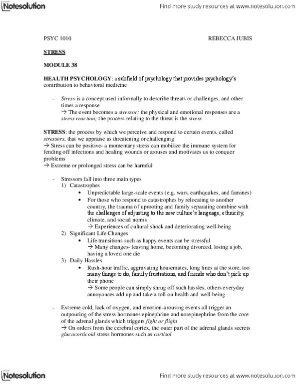 PSYC 1010 Chapter : PSYC 1010- (MODULES 38,39) STRESS.docx thumbnail