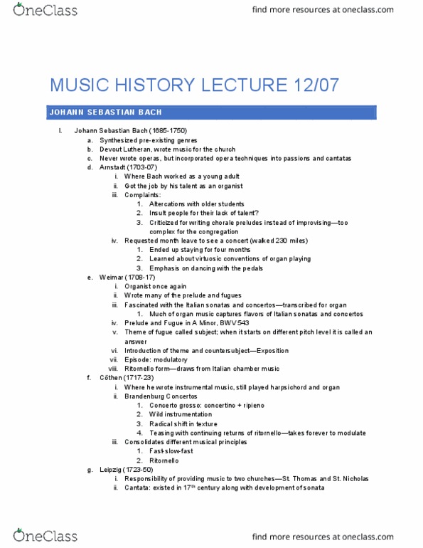 MUSIC 308A Lecture Notes - Lecture 21: Concerto Grosso, Brandenburg Concertos, Ripieno thumbnail