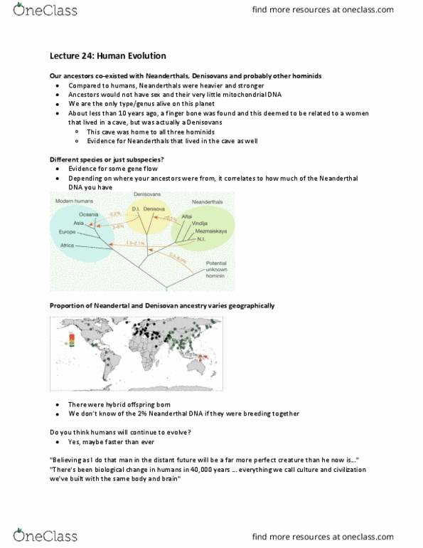 Biology 1001A Lecture Notes - Lecture 24: Denisovan, Foxp2, Lactase thumbnail