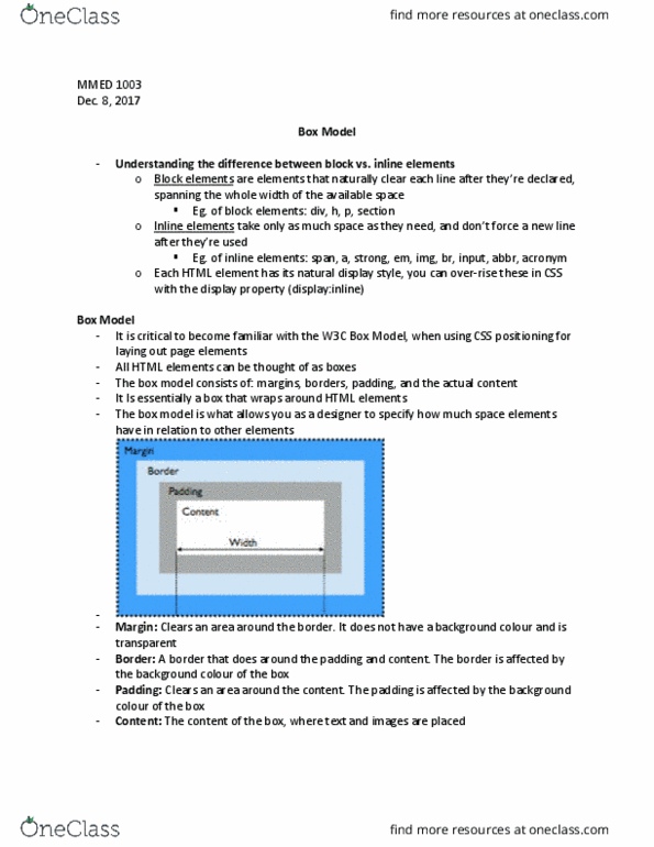 Anthropology 2100 Lecture Notes - Lecture 5: Html Element, Css Box Model, Calculator Input Methods thumbnail