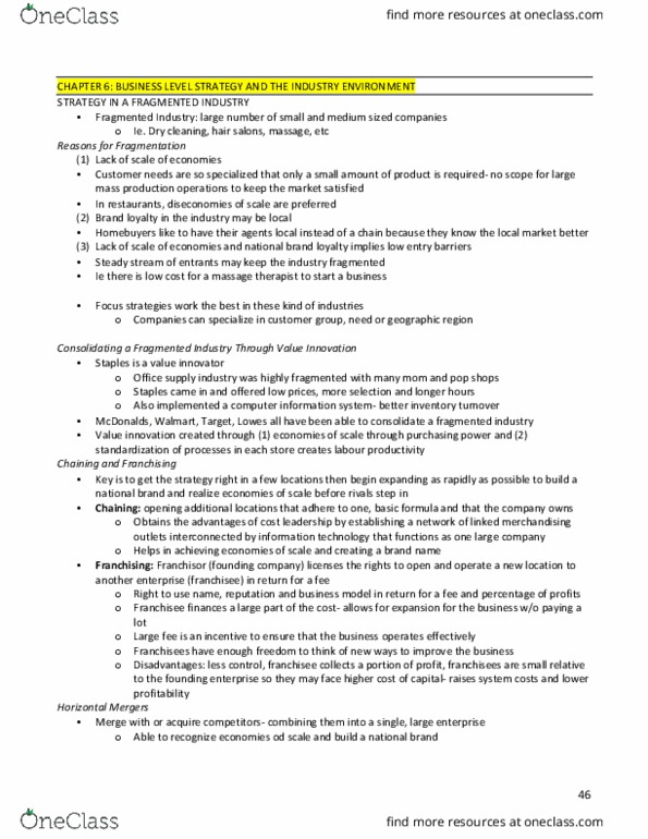 SGMT 3000 Lecture Notes - Lecture 6: Emerging Markets, Inventory Turnover, Cost Leadership thumbnail