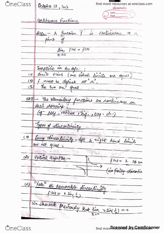 SYDE111 Lecture 5: Continuity and differentiability, definition of derivative, differentiation rules, implicit differentiation, linear approximation, indeterminate forms. thumbnail