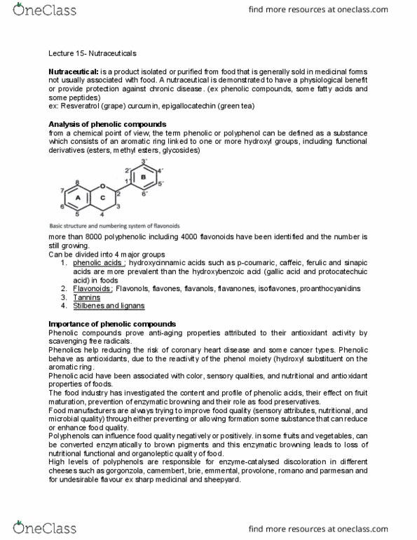 FDSC 300 Lecture Notes - Lecture 15: Phenolic Acid, Food Browning, Volumetric Flask thumbnail