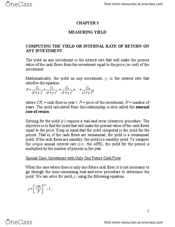 ADM 3351 Lecture Notes - Lecture 3: Cash Flow, Weighted Arithmetic Mean, Current Yield thumbnail