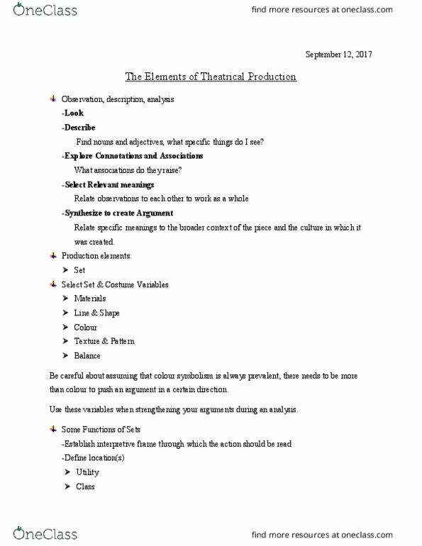 THTRFLM 1T03 Lecture 2: The Elements of Theatrical Production thumbnail