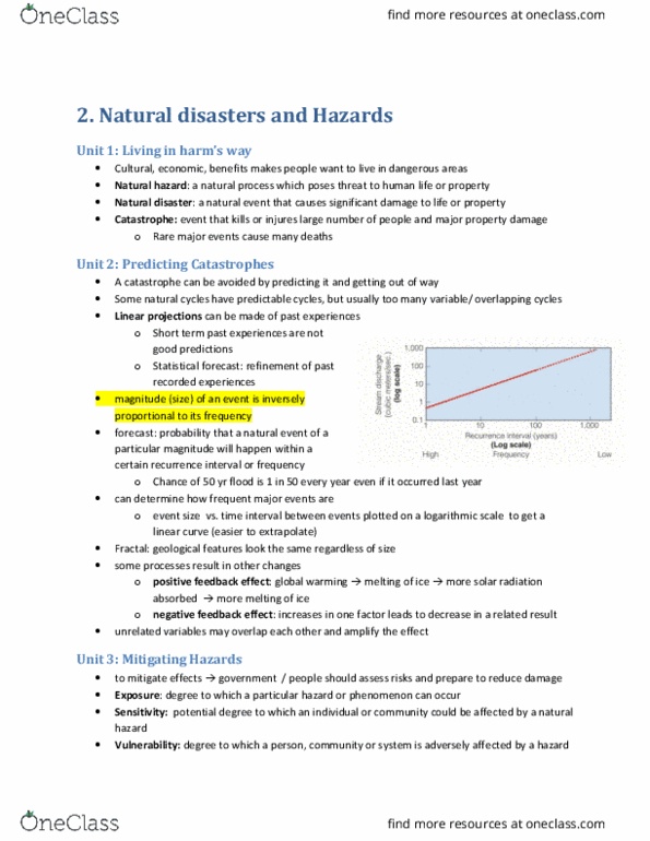 EARTHSC 2GG3 Lecture Notes - Lecture 2: Natural Disaster, Natural Hazard, Logarithmic Scale thumbnail