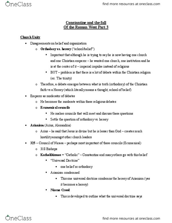 CLASSICS 1M03 Lecture Notes - Lecture 42: Arianism, Thervingi, Constantius Ii thumbnail