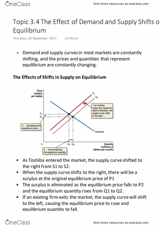 CAS EC 101 Lecture Notes - Lecture 5: Economic Equilibrium, Demand Curve, Normal Good thumbnail
