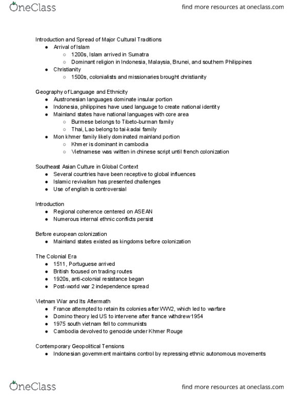 GY 105 Lecture Notes - Lecture 21: Austroasiatic Languages, Paracel Islands, Austronesian Languages thumbnail