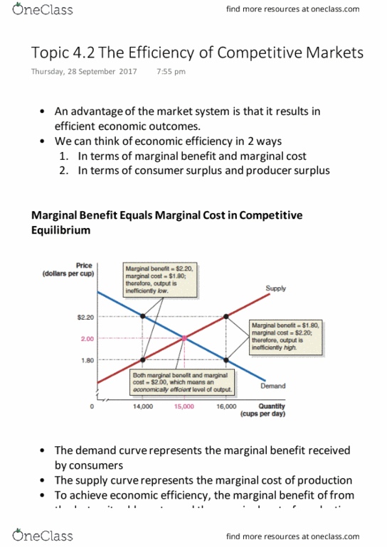 CAS EC 101 Lecture Notes - Lecture 14: Masala Chai, Economic Surplus, Competitive Equilibrium thumbnail