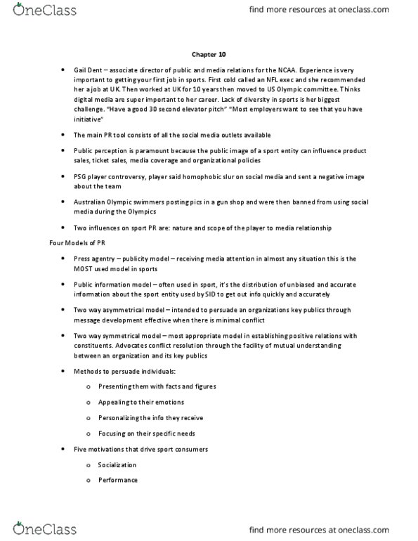 SPH-C 213 Chapter Notes - Chapter 10: United States Olympic Committee, Elevator Pitch, Fact Sheet thumbnail