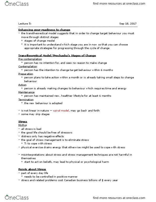 KP231 Lecture Notes - Lecture 5: Spiral Model, Stress Management, Canadian Business thumbnail