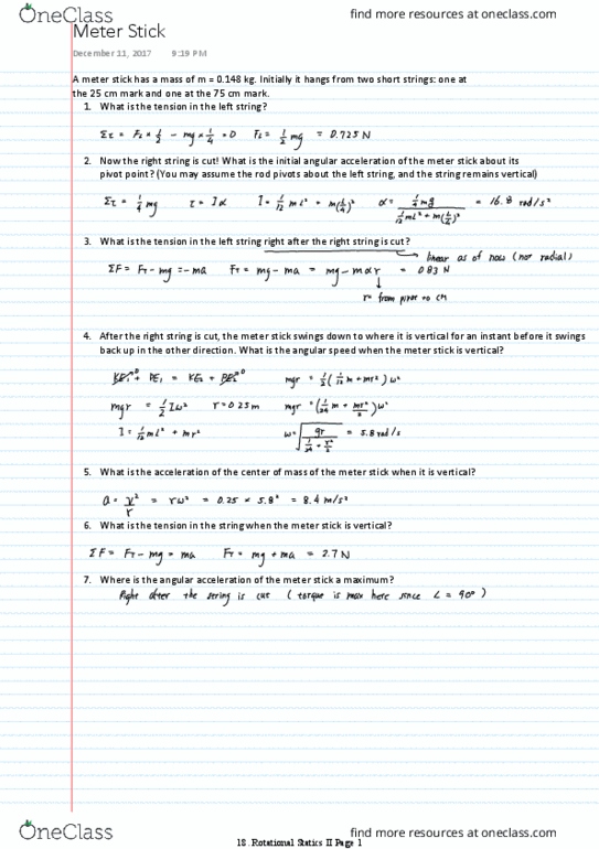 PHYS 120 Lecture Notes - Lecture 18: Angular Acceleration thumbnail